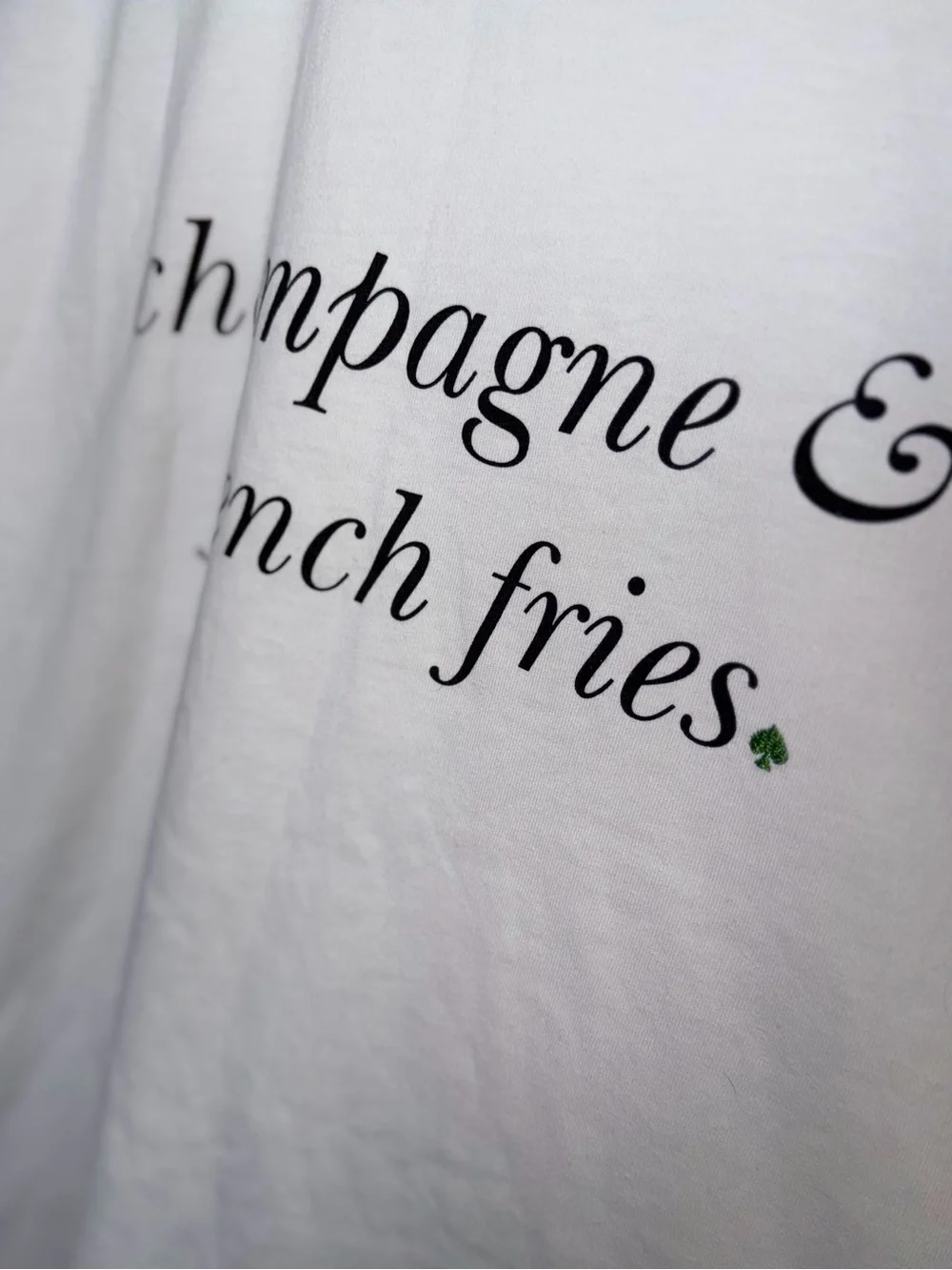 Champagne & French Fries White Short Sleeve Tee - Picture 2 of 5